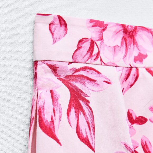 Pink Floral Midi Skirt | Formal Skirt | Pink Midi Skirt - Picture 3 of 6